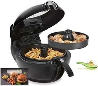 Tefal YV9708 ActiFry Genius XL 2in1 Heißluftfritteuse mit Rührarm, Testsieger, 1,7 kg für 8 Personen, 9 automatische Menüs, 2 Speisen gleichzeitig, gesunde Friteuse ohne Öl, schwarz