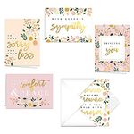 Modern Floral Sympathy Cards / 25 Sympathy cards / 5 designs with matching inside verses