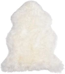 Australian Sheepskin Lambskin Long Wool Rug White/Ivory (105cm x 60cm)