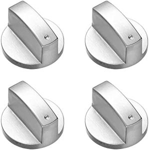 EFGTEK 4 Pack 6mm D-Shaped Stove Control Knobs 4 cm Stainless Steel Replacement Compatible with 6mm D-Shaped Stove Oven,Stove,Range