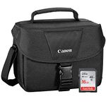 Canon 100ES Well-Padded Multi-Compartment Digital SLR Camera Case EOS Shoulder Gadget Bag (9320A023) Cleaning Kit Bundle for EOS T7, T7i, T8i, SL3, 5D Mark IV, 6D Mark II, 7D Mark II, 77D and 80D