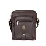 Kruger-Brent Genuine Leather 8.2 inch Sling Messenger Bag for Men and Women | Multipurpose Crossbody Bag |Travel, Work, College with Adjustable Strap | Dimension: L- 8.2inch H- 2inch W- 6.6inch-Brown