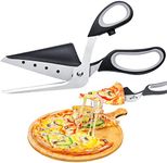 NiHome Pizza Scissors Cutter with Built-In Serving Spatula, 2-In-1 Multi-Use Detachable Sharp Stainless-Steel Blades Pizza Slicer Easy Cutting One-Handed Operation Ergonomic Soft Grip Kitchen Gadget