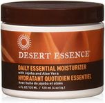 Desert Essence Daily Essential Facial Moisturizer - 4 Fl Ounce - Pack of 3 - Jojoba Oil - Aloe Vera - Prevents Acne - Soft Radiant Skin - Geranium Essential Oil for Natural Fragrance - For Normal Skin