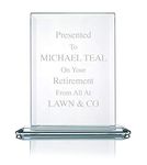 EIO Gifts Personalised Large Executive Glass Award/Trophy 7.5" - Engraved With Your Custom Text