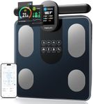 YINOLIFE Scale for Body Weight, 8 Electrode Smart Bathroom Scale with BMI Body Fat Muscle Mass 28 Full Body Composition, High Precision Digital Weight Scale with Handle Display, Rechargeable, 400 lbs