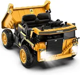 ANPABO Ride on Dump Truck, 12V Ride on Car with Remote Control, Electric Dump Bed and Extra Shovel, Ride on Construction Vehicle with Music Player, Key Start for Safety, Ideal Gift for Kids