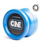 YoyoFactory ONE Yo-Yo - Blue (modern spinning yoyo, beginner to pro, 2 different level ball-bearings included, comes with string)