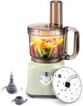 BEAR Food Processor, 500W Multifunctional Vegetable Chopper & Meat Grinder for Chopping, Slicing, Grating, Pureeing and Kneading Dough, 1.5L Bowl, Reversible Disc, Stainless Steel Blade & Dough Blade