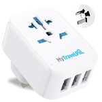 MyTravelPal UK to Australia Plug Adapter With USB | UK Safety Standards | China Australia Travel Adaptor With USB | Safe & Grounded Type I Travel Adapter Plug | Australian New Zealand Fiji Argentina