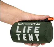 Go Time Gear Survival Life Tent • 2 Person Mylar Emergency Shelter Tube Tent + Paracord • All-Weather Protection for Camping, Hiking, & Survival Kits • Includes Emergency Whistle • 1PK Green