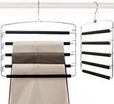 TOPIA HANGER Pants Hangers Slacks Hangers 2 Pack, Swing Arm Slack Hanger, Space Saving Non-Slip Foam Padded Closet Storage Organizer for Pants Jeans Trousers Skirts Scarf Black-CT08B