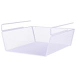 Styleys Under Shelf Baskets - Mesh Wire Rack Shelf Organizer Hanging Baskets for Office Kitchen Pantry Organization and Storage (17-inch, White), 1 Piece - S11036