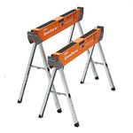 Bora Portamate Speedhorse Sawhorse 2-Pack | Heavy Duty Benchhorse Table Stand with Folding Legs and Metal Top for 2x4, PM-4500T