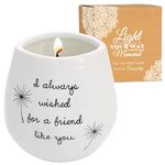 Dandelion Wishes 77114 Plain, I Always Wished for A Friend Like You White Ceramic Soy Serenity Scented Candle