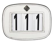 LeMieux Saddle Pad Number Holder in White - Durable Leather Material - Attaches Easily with a Strong Fixing Pin - One Size