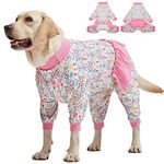 LovinPet Big Dog Pajamas, Space and Snow Print,Sound Care/Post Surgery Shirt, UV Protection, Pet Anxiety Relief Onesie, Large Breed Dog Jammies, Pet PJ's/XL