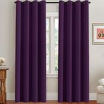 H.VERSAILTEX Blackout Curtains 2 Panels for Bedroom Light Blocking Room Darkening Curtain Drapes for Living Room, Thermal Insulated Grommet Top, Each 52 by 84 Inch, Plum Purple, Sold Pair