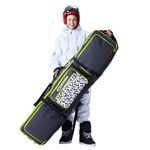 XCMAN Roller Snowboard Bag with Wheels Adjustable Length for Air Travel - Extra Long/Wide/Deep,Waterpeoof - with ABS Protection Ribs and PP Protection Spine