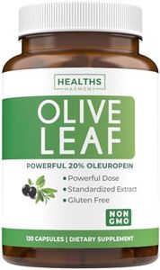Olive Leaf Extract (Non-GMO) Super Strength: 20% Oleuropein - 750mg - Vegetarian - Immune Support Supplement, Skin Health, and Powerful Antioxidants Supplement - No Oil or Liquid - 120 Capsules