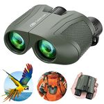 15x25 Binoculars for Adults and Kids: Compact Binoculars with FMC Lens BAK4 Prism Large Eyepiece HD Waterproof Binoculars for Bird Watching, Travel, Camping, Hunting, Sports Games, Theater, Concerts