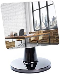 Desk and Cubicle Mirror to see behind you, CONICAL SHAPED Stand with detachable Wide Angle real glass Mirror, SMALL & DISCRETE, beautiful design, perfect curvature for an exceptionally clear view