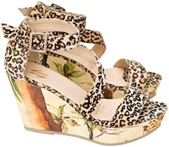 SILVIA COBOS Tropical Platform Espadrille Wedge Criss Cross Sandals for Women Sandalias Altas Zapatos de Plataforma de Mujer Cheeta Print/Estampado Animal 5