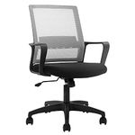 FDW Home Office Chair Ergonomic Desk with Lumbar Support Armrests Mid-Back Mesh Computer Executive Adjustable Rolling Swivel Task (Gray)