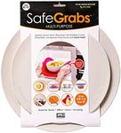 Safe Grabs: Multi-Purpose Silicone Original Microwave Mat as Seen on Shark Tank | Splatter Guard, Trivet, Hot Pad, Pot Holder, Minimize Mess (BPA-Free, Heat Resistant, Dishwasher Safe), Set of 2 Gray