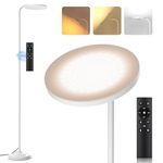 SIBRILLE 36W LED Floor Lamp, Super Bright Standing Lamp, Modern Stepless Dimmable Torchiere Tall Lamp with Remote Control, 350° Rotating Head Reading Floor Lamp for Living Room, Bedroom, Office