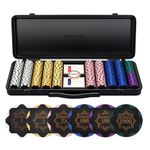 SLOWPLAY Nash 14 Grams Clay Poker Chips Set for Texas Hold’em, 500 PCS [with Numbered Values] Features a High-end Chip case with Extra Durable German Polycarbonate Shell, for Poker Players