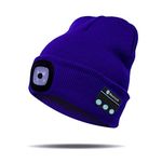 Etsfmoa Unisex Bluetooth Beanie Hat Light,4 LED USB Rechargeable Wireless Headphones Tech Caps,Gifts for Men Father Dad Husband Boyfriend Him Women Teen Boys