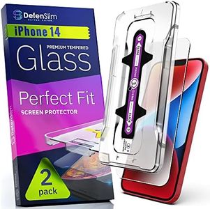 Defenslim iPhone 14 Screen Protector [2-Pack] with Easy Auto-Align Install Kit - Tempered Glass for iPhone 14 (6,1") - New Glass with Your Next Phone