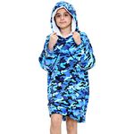 A2Z 4 Kids Girls Boys Oversized Hoodie Camouflage - Snuggle 952 Camo Blue One Size