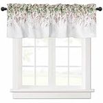 RainbowDay Valance Curtain Elegant Privacy Decorative Rod Pocket Spring Pink Leaves Plant Window Curtain Valance for Kitchen Bathroom Bedroom Sliding Glass Door,1 Panel 54x18 Inch