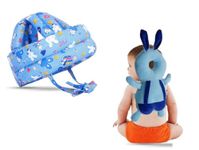 SHOPTOSHOP Baby Safety Helmet Infant Toddler Helmet,No Bump Safety Head Cushion Bumper Bonnet Adjustable Protective Cap Child Safety Hat Running Walking (COMBO-DOT-HELMET-&-BAG-SUPPORT-BLUE)