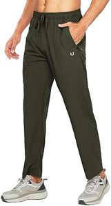 NORTHYARD Men's Athletic Running Joggers Workout Track Tapered Pants Lightweight Quick Dry Sweatpants with 3 Zipper Pockets ArmyGreen 3XL