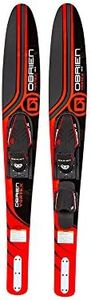 O'Brien Vortex Widebody Combo Water Skis 65.5", Red, Crimson (2181130)