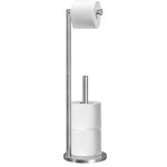 Topsky Free Standing Bathroom Extra Toilet Paper Holder Stand for 3-4 Jumbo Rolls, Stainless Steel Rustproof Spare Tissue Paper Roll Dispenser Storage with Reserve Function (Silver)