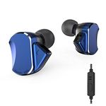 BQEYZ BQ3 HiFi Earbuds Metal Housing Sport Headset 3 Balanced Armature 2 Dynamic Drivers Earphone (Blue with mic)