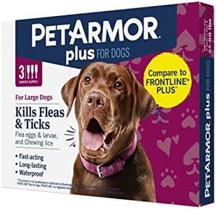 PetArmor Plus Flea and Tick Prevention for Dogs, Dog Flea and Tick Treatment, 3 Doses, Waterproof Topical, Fast Acting, Large Dogs (45-88 lbs)