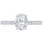 Bo.Dream 1.5ct/2ct Oval Cut Cubic Zirconia CZ Engagement Ring Rhodium Plated Sterling Silver, gemstone, Cubic Zirconia