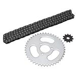 Drive Sprocket Chain Combo, Front and Rear Sprocket Chain Replacement, High Power Steel T8F Gear Chain Set for Modified Karts ATVs and Mini Motorcycles