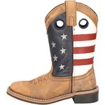 Smoky Children's Stars and Stripes Patriotic Western Cowboy Boot - Vintage Brown