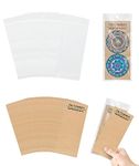 120Pcs Car Coasters Packaging for Selling, Car Coaster Packaging Self-Seal Bags & Sublimation Car Coaster Cards, Kraft Paper Coaster Display Card 6.8x3In Suitable for Packing 2 Coasters (Khaki)