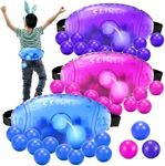 Skirfy Outdoor Party Games for Kids Adults, Translucent 3 Pack Shaking Ball Game Toy with 60 Balls, Thanksgiving Outdoor Indoor Toys, Family Carnival Birthday Carvinal Game for Boy Girl Age 4-12