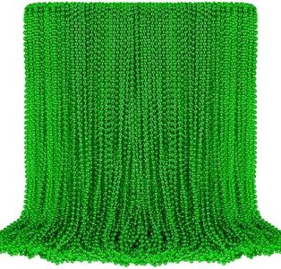 SHAOQINLIN 100 PCS St. Patricks Day Beads Necklace, 33" Green Mardi Gras Beads Christmas Necklaces Irish Saint Patricks Necklaces for St. Patricks Day Mardi Gras Parade Throws Birthday Party Favors