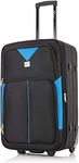 ATX Luggage 26” Medium Suitcase Expandable Durable Lightweight Suitcase with 2 Wheels & Built-in 3 Digit Combination Lock (Black/Blue, 79 Liter)