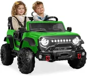 Best Choice Products Kids 24V 2-Seater Electric Ride On Car Truck w/ 132lb Weight Capacity, Parent Control, Bluetooth, LED Lights - Kelly Green