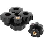 Haobase 5 pieces M6 x 32 mm Internal Thread Through Hole Star Head Screw Tensioning Knob Grip